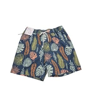 Goodfellow & Co Men's Swim Trunk Quick Dry‎ Swimsuit, Jungle Leaves Size (M)